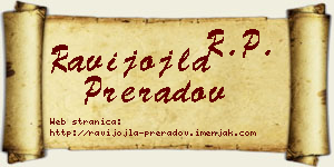 Ravijojla Preradov vizit kartica